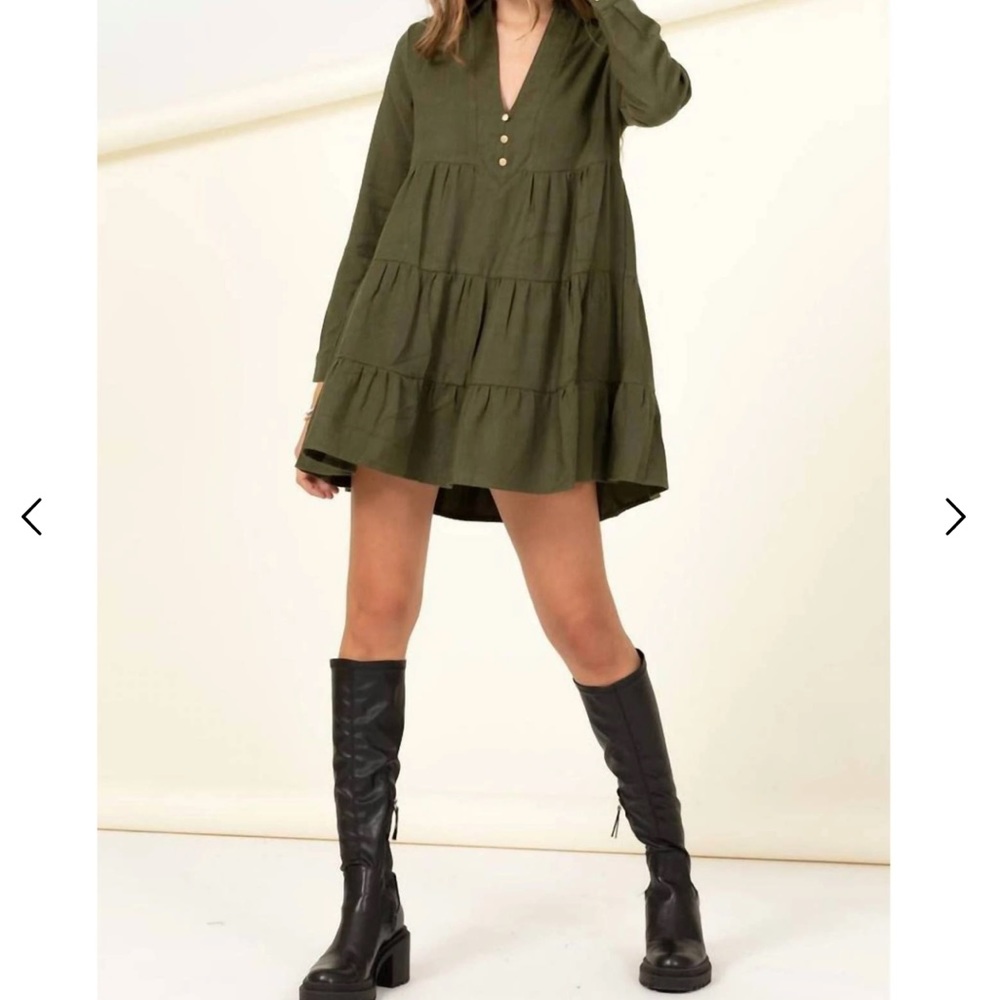 HYFVE Farmhouse Dress In Green ZARA